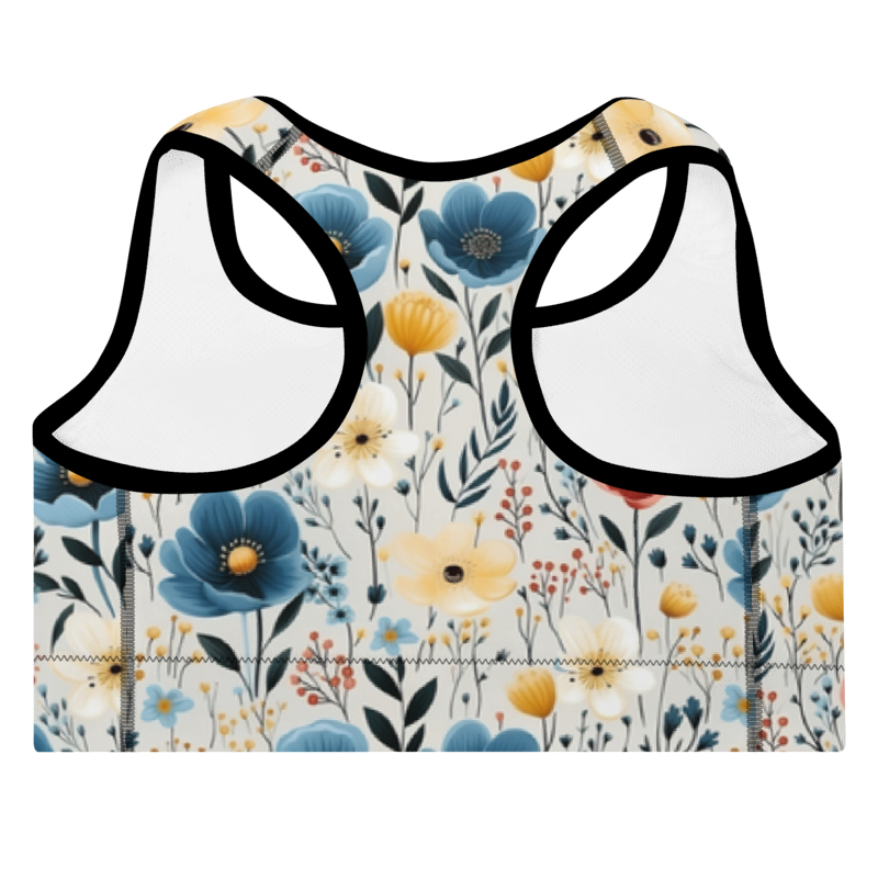 Padded Sports Bra-Butterfly Garden Yellow