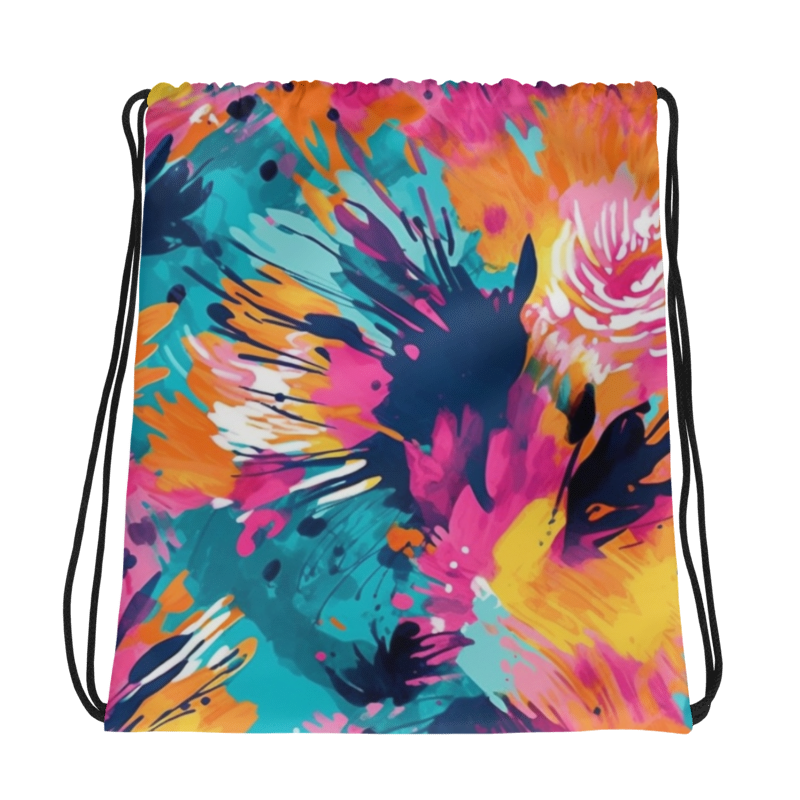 Drawstring bag- Watercolor Summer flowers IV