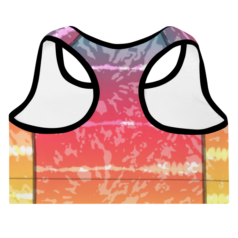 Padded Sports Bra- Tie dye multicolor stripes