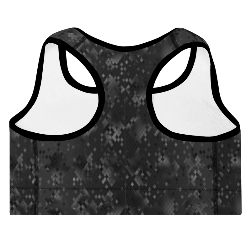 Padded Sports Bra- Snake Print Black