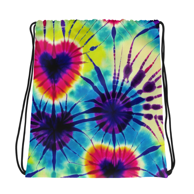 Drawstring bag- Tie Dye Hearts I