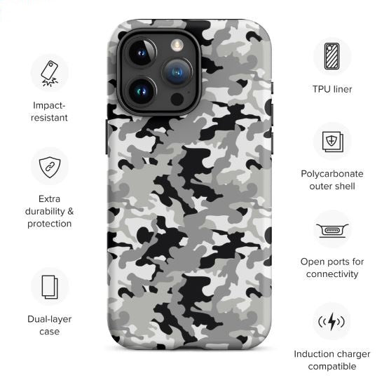 Tough Case for iPhone®- Camo Black