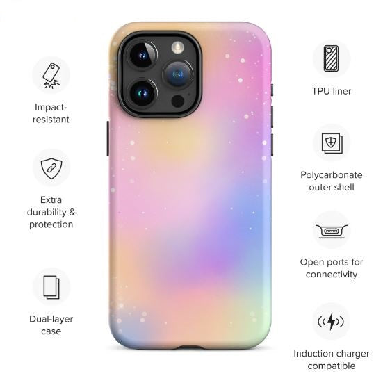 Tough Case for iPhone®- Rainbow Glitter Pattern III