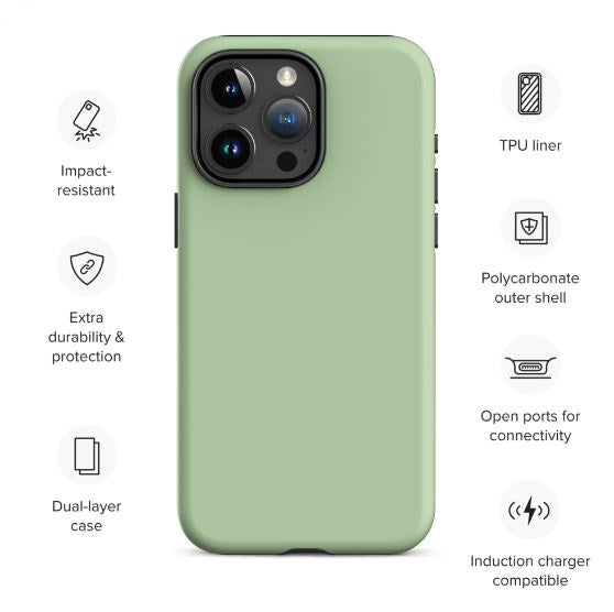 Tough Case for iPhone®- Liquid Gold Marble Green