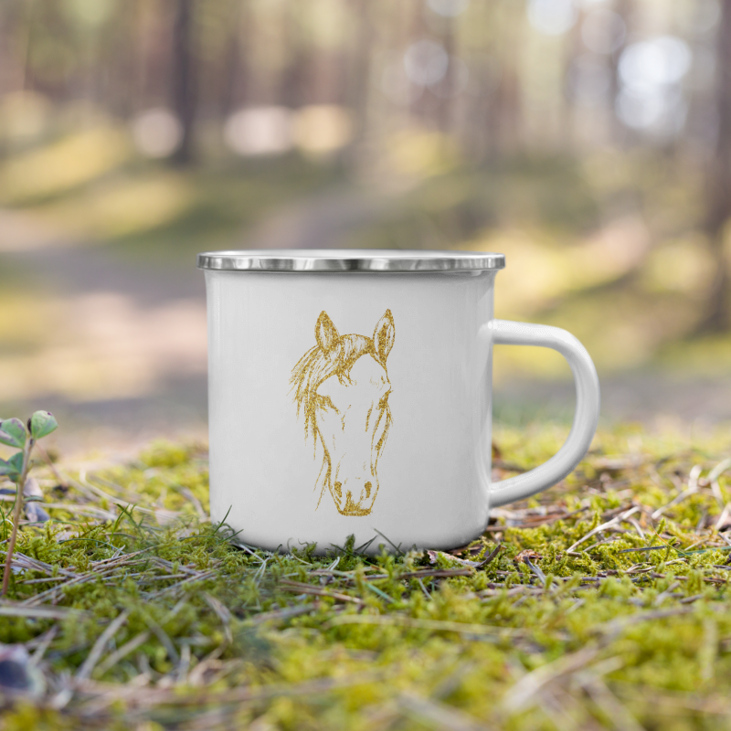 Enamel Mug- Golden Horse