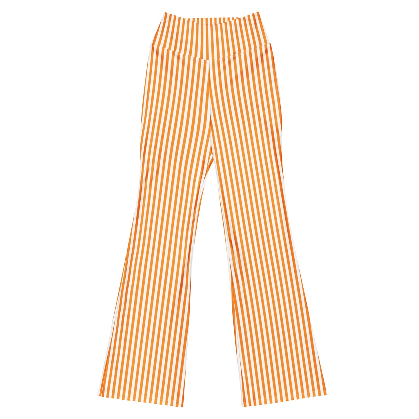 Flare leggings- White and Orange Stripes