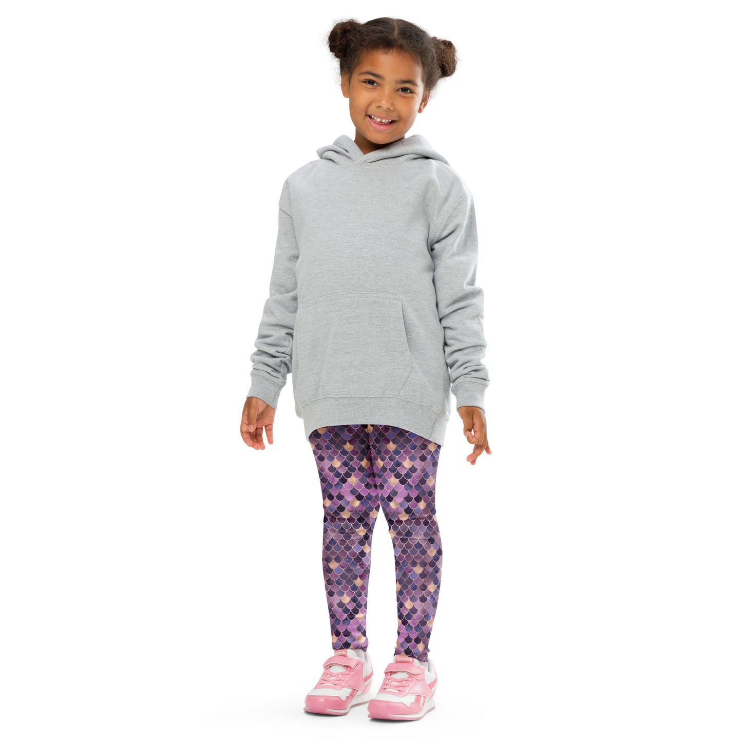 Kid's Leggings- Mermaid Purple and Gold