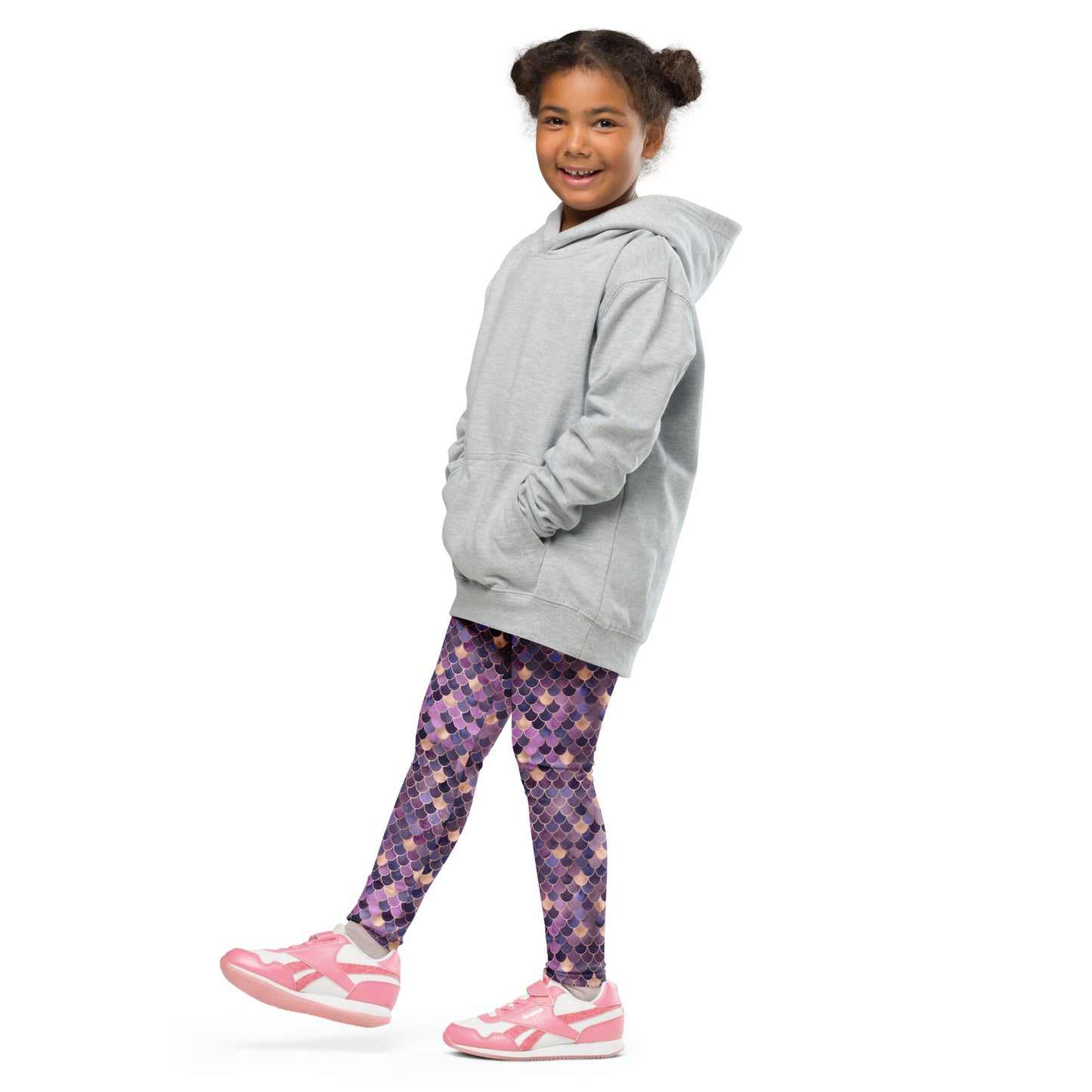 Kid's Leggings- Mermaid Purple and Gold