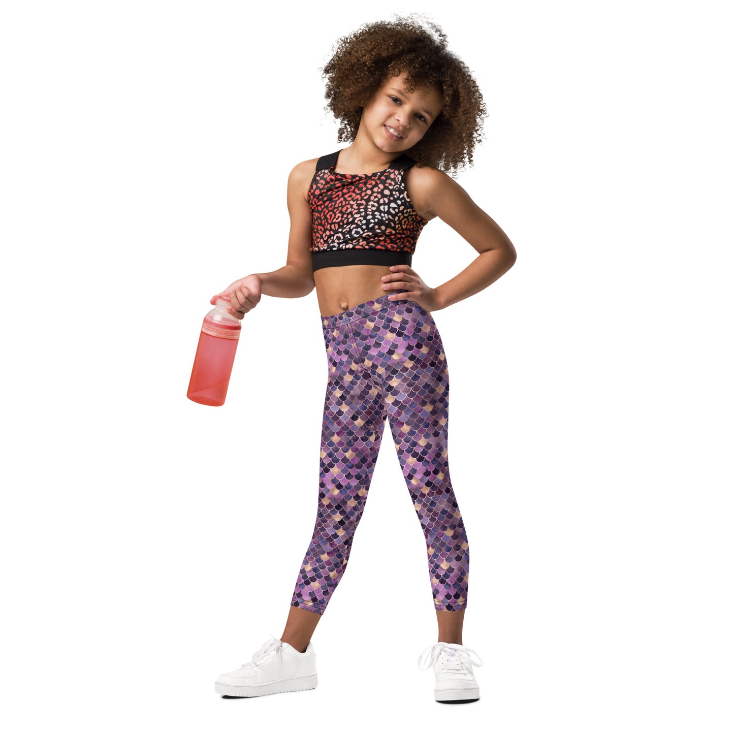 Kid's Leggings- Mermaid Purple and Gold