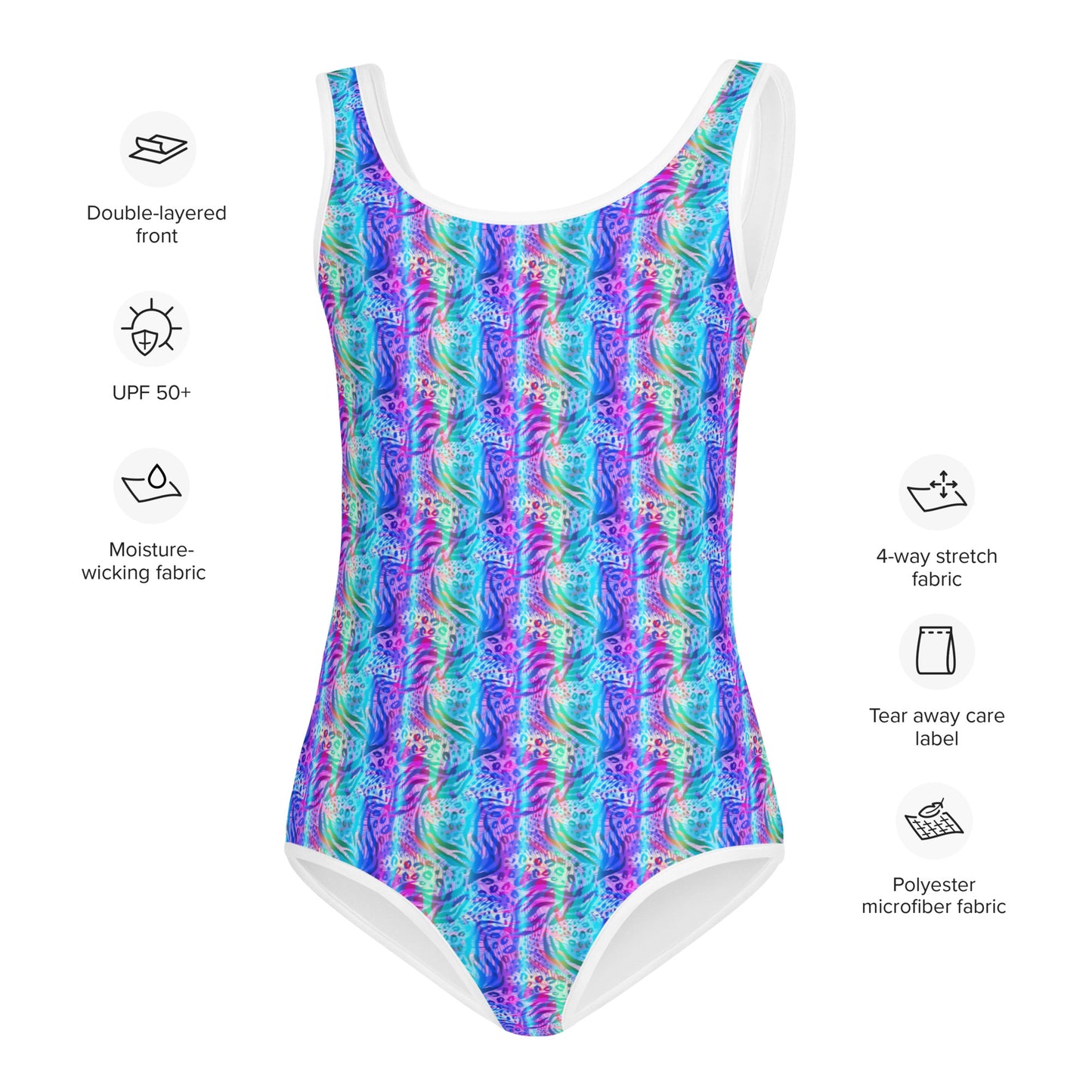 Kids Swimsuit- Animal print summer Blue