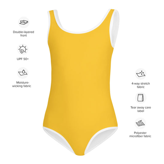 All - Over Print Kids Swimsuit - Yellow - Klip Clop