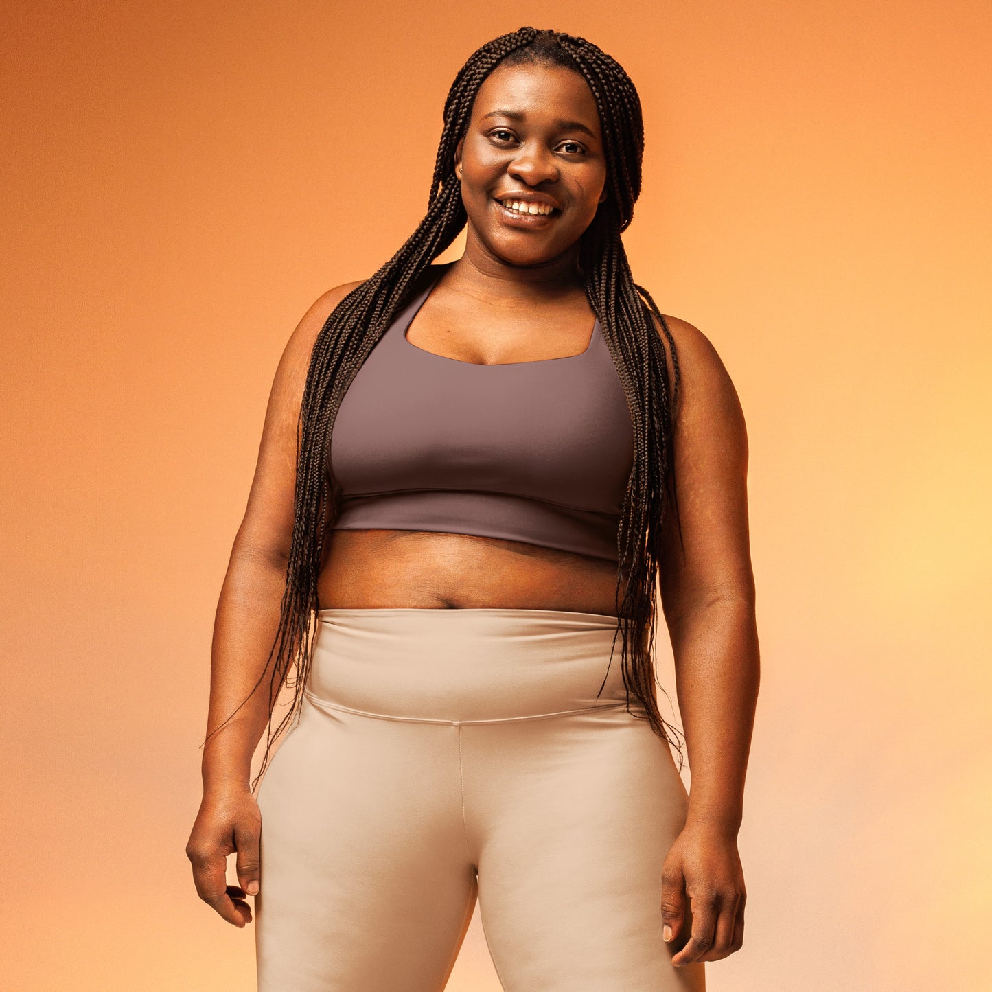 Longline sports bra- Light Wood
