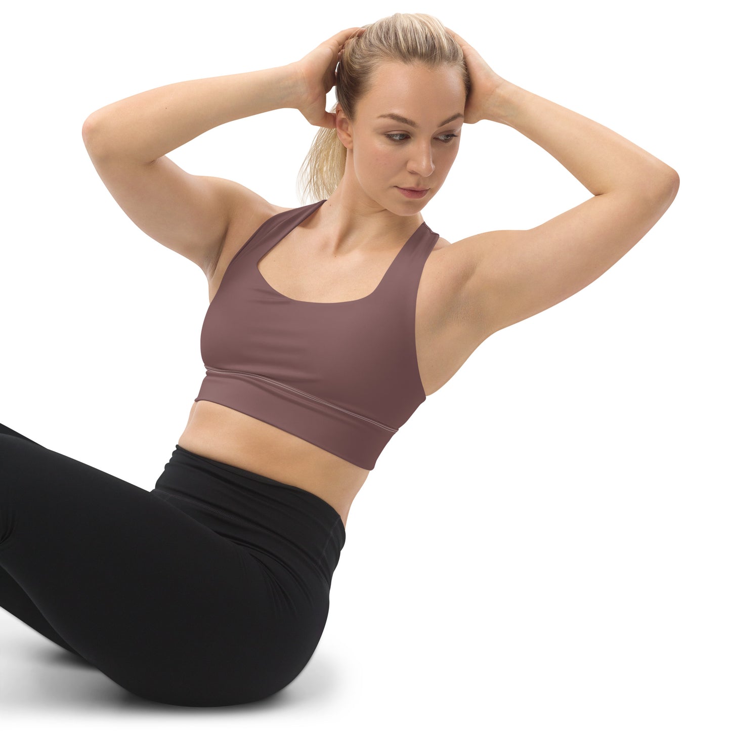 Longline sports bra- Light Wood