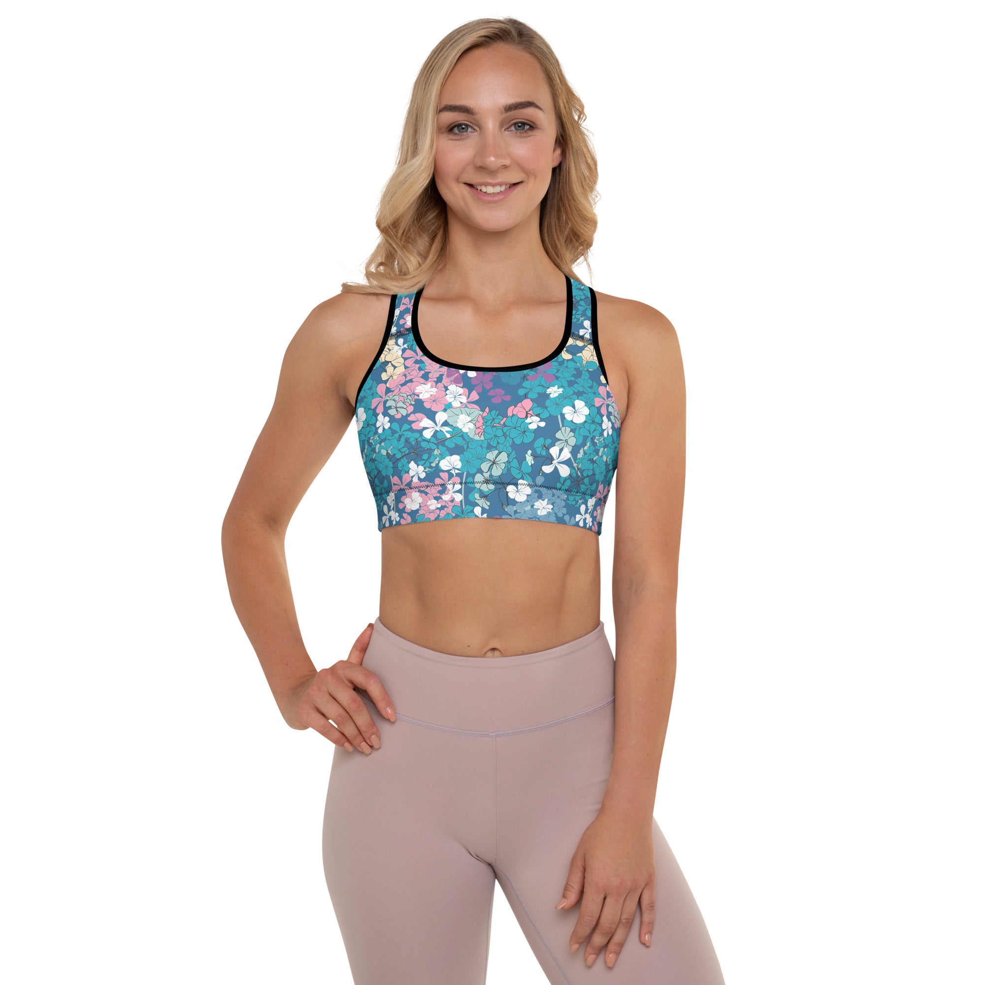 Padded Sports Bra- Multicolour Flowers