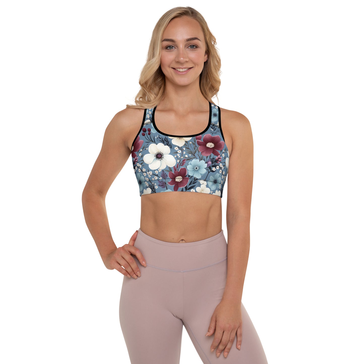 Padded Sports Bra- Butterfly garden