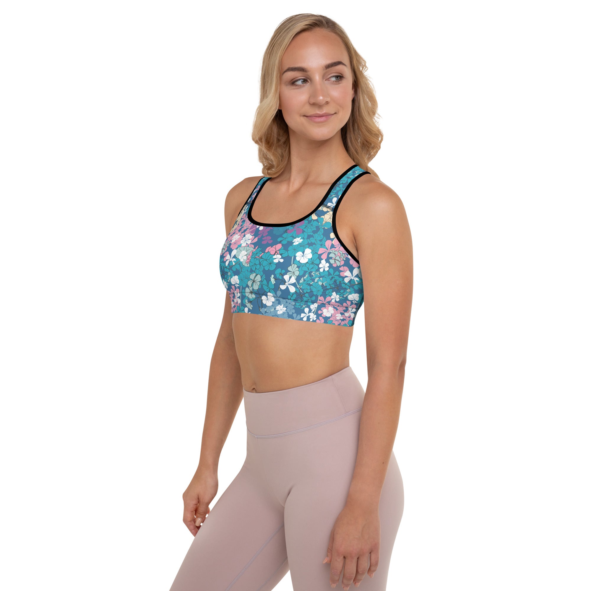 Padded Sports Bra- Multicolour Flowers