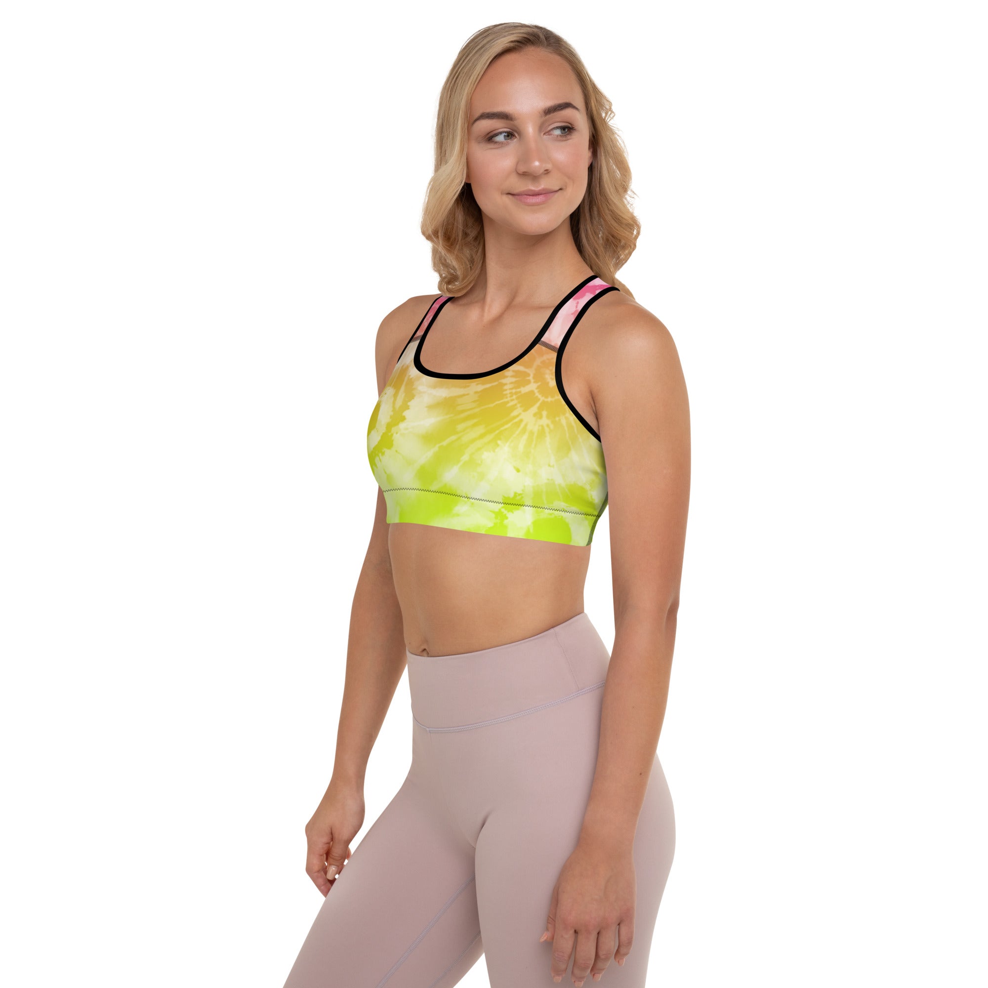 Padded Sports Bra- Tie dye multicolor stars