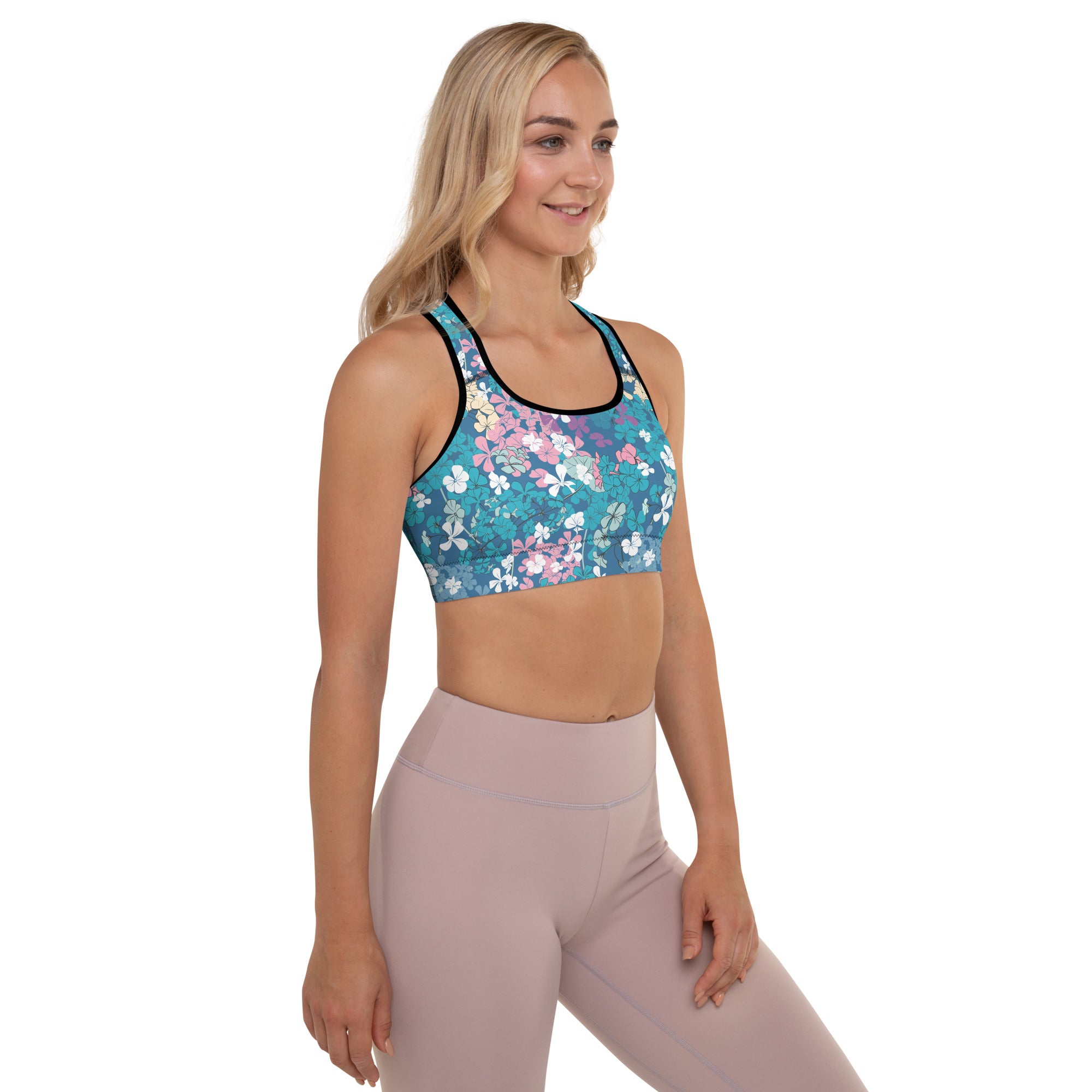 Padded Sports Bra- Multicolour Flowers