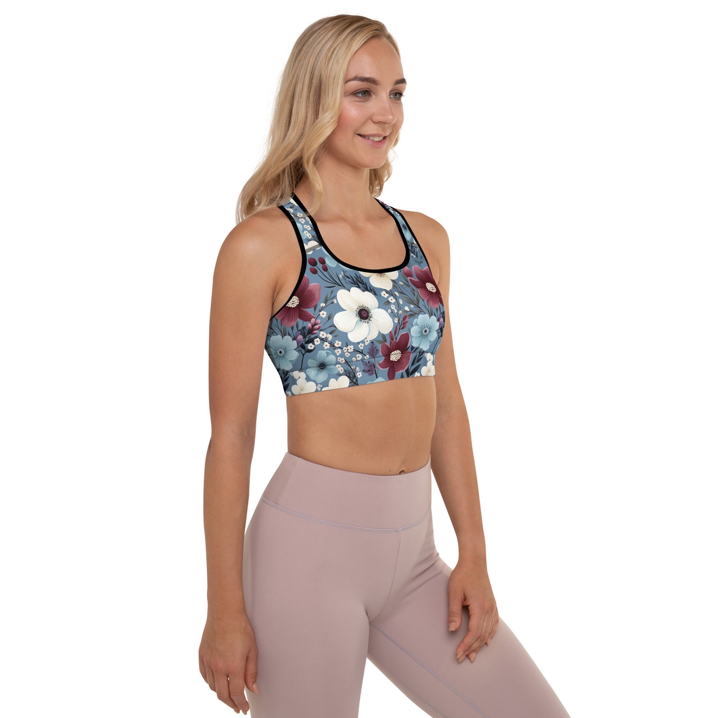 Padded Sports Bra- Butterfly garden