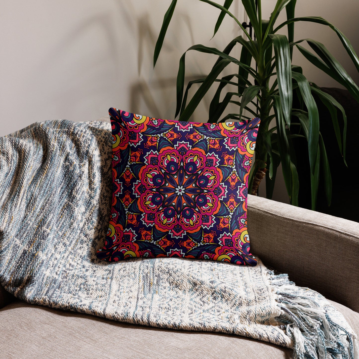 Premium Pillow Case- Boho festival mandala VI