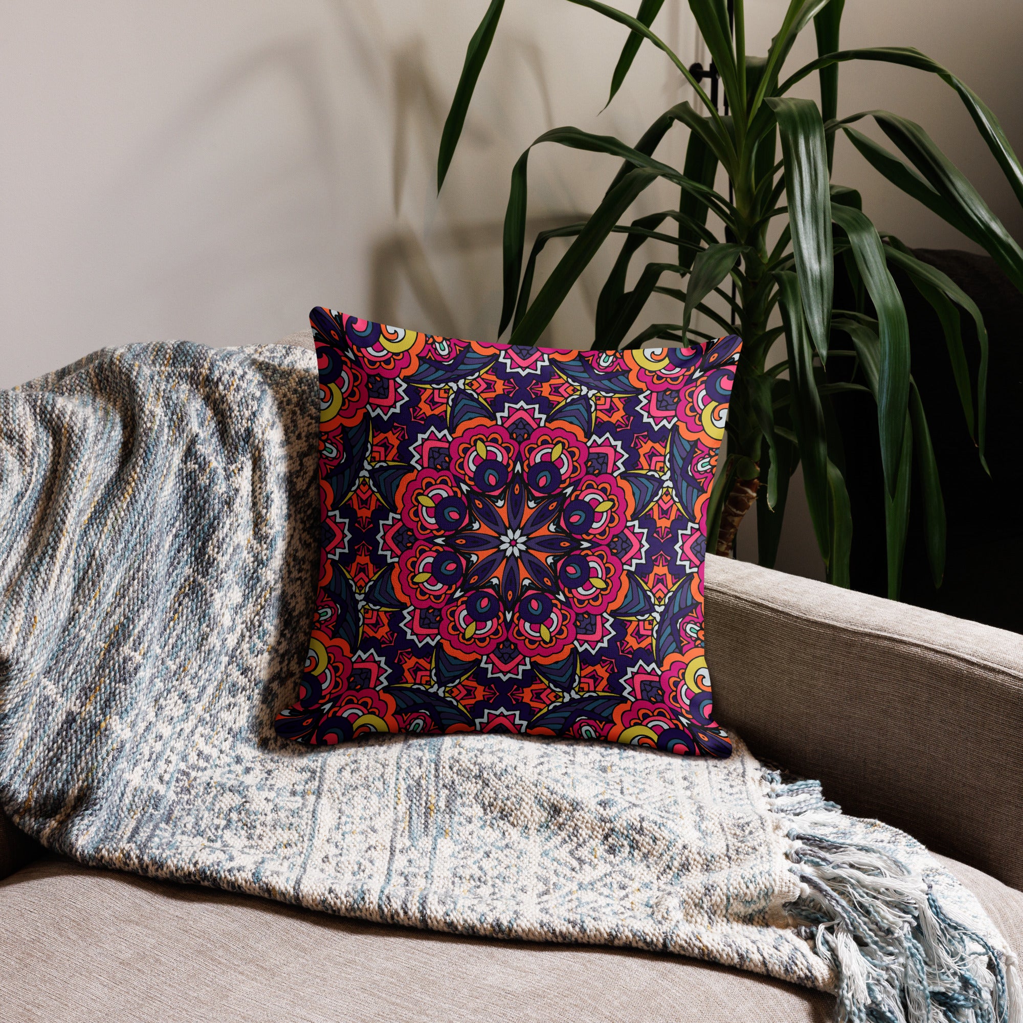 Premium Pillow Case- Boho festival mandala VI