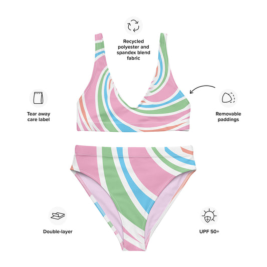 Recycled high-waisted bikini- Twister