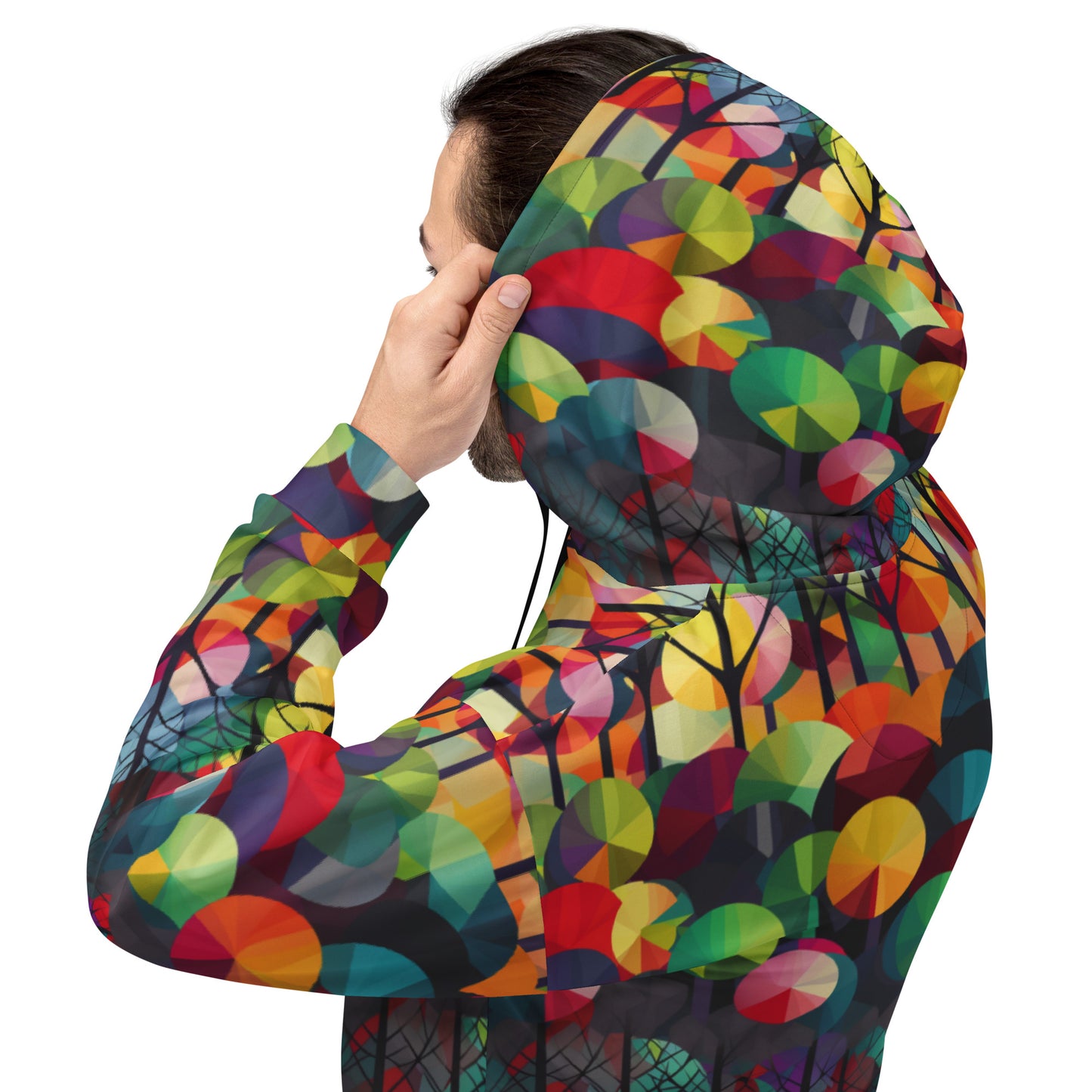 Unisex Hoodie- Abstract Rainbow Forest Pattern III
