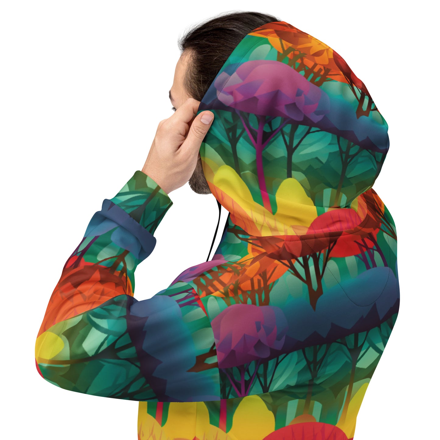 Unisex Hoodie- Abstract Rainbow Forest Pattern VI