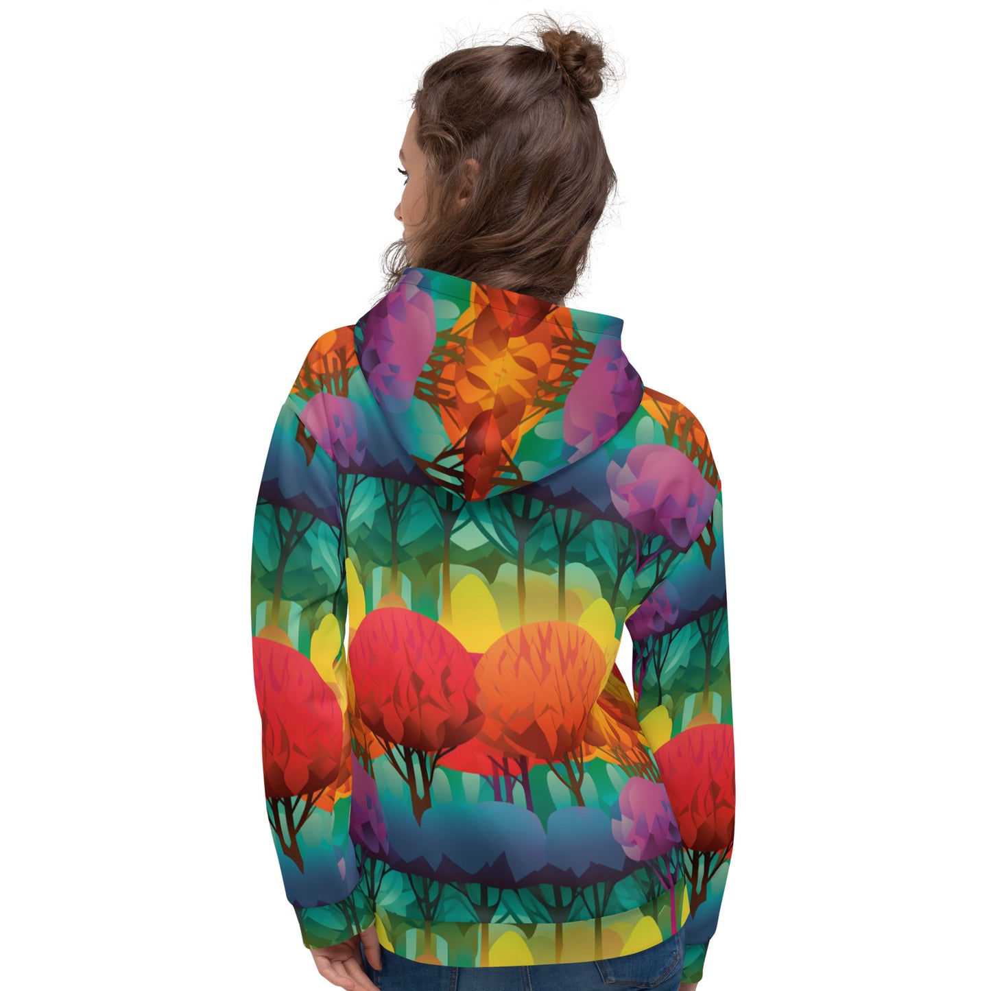 Unisex Hoodie- Abstract Rainbow Forest Pattern VI
