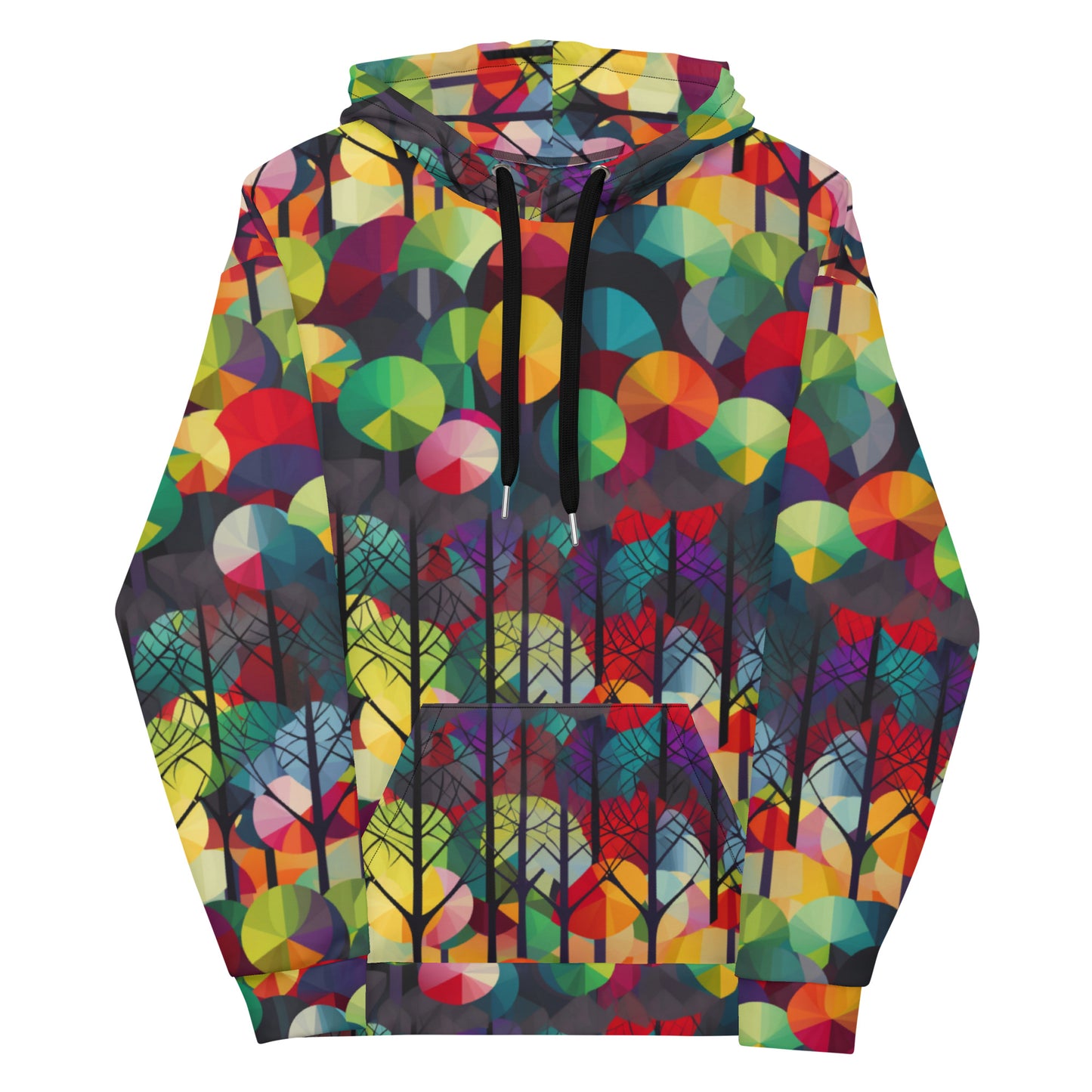 Unisex Hoodie- Abstract Rainbow Forest Pattern III