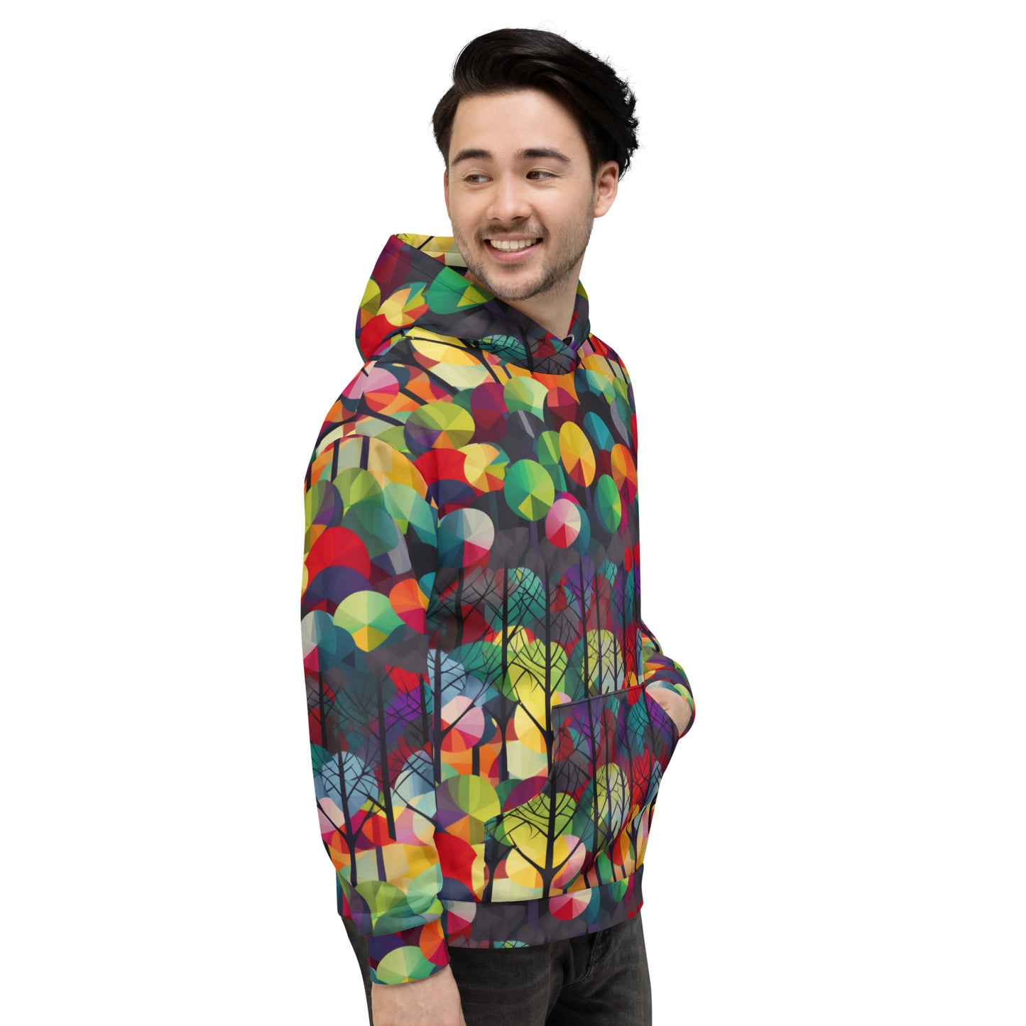 Unisex Hoodie- Abstract Rainbow Forest Pattern III