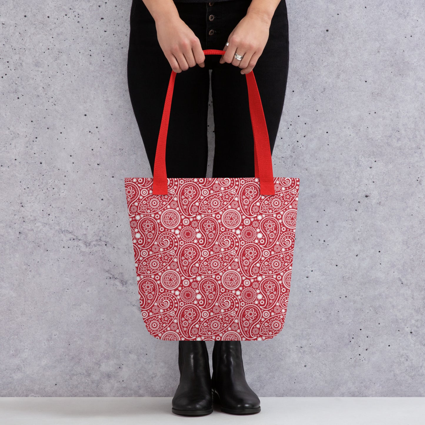 Einkaufstasche – Paisley-Rot