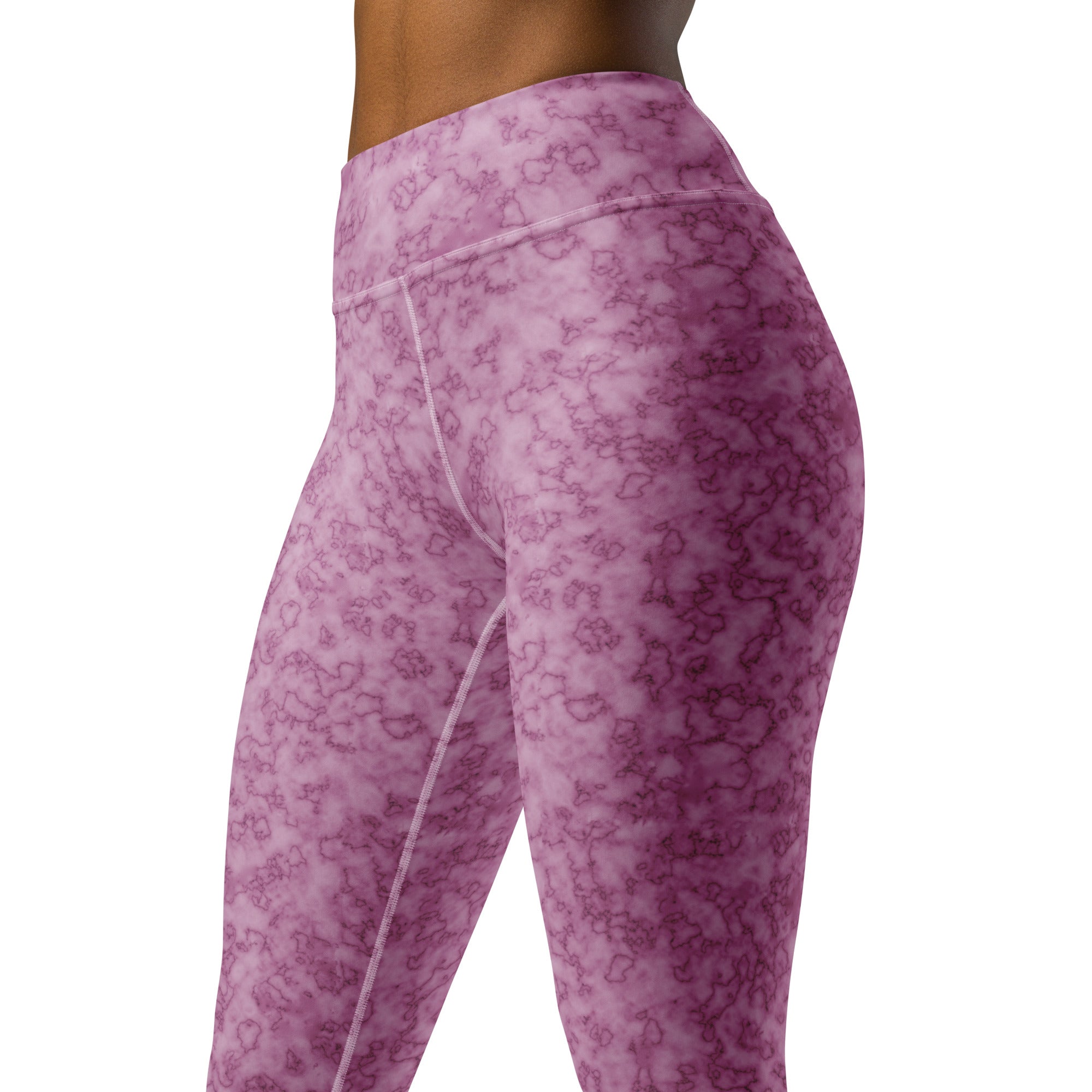 Yoga Leggings- Marble Dark pink