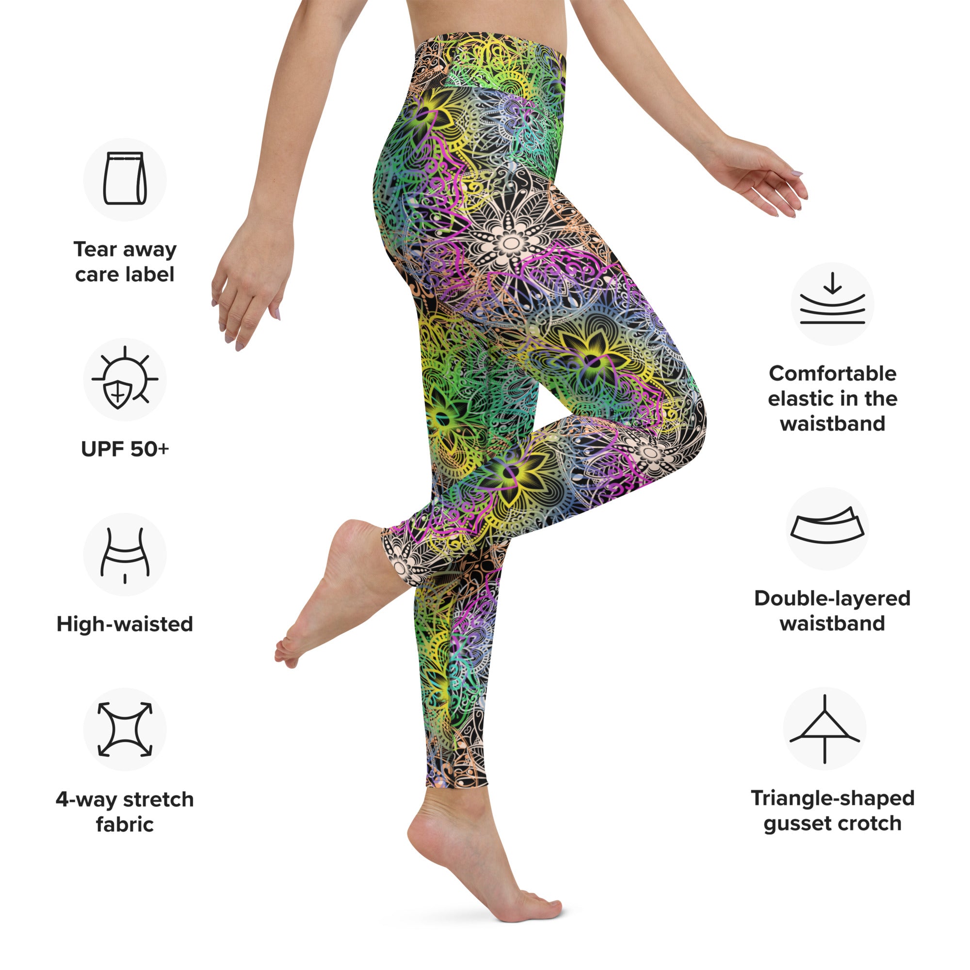 Yoga Leggings- Mandala Multi Colour
