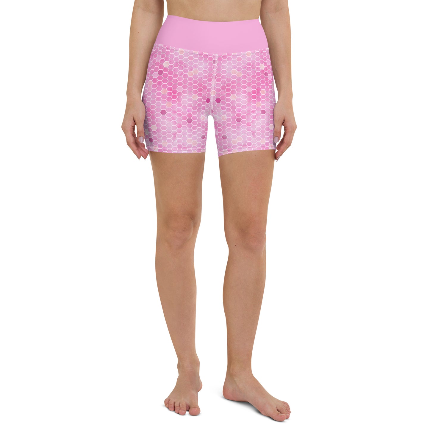 Yoga Shorts- Honeycomb Pink