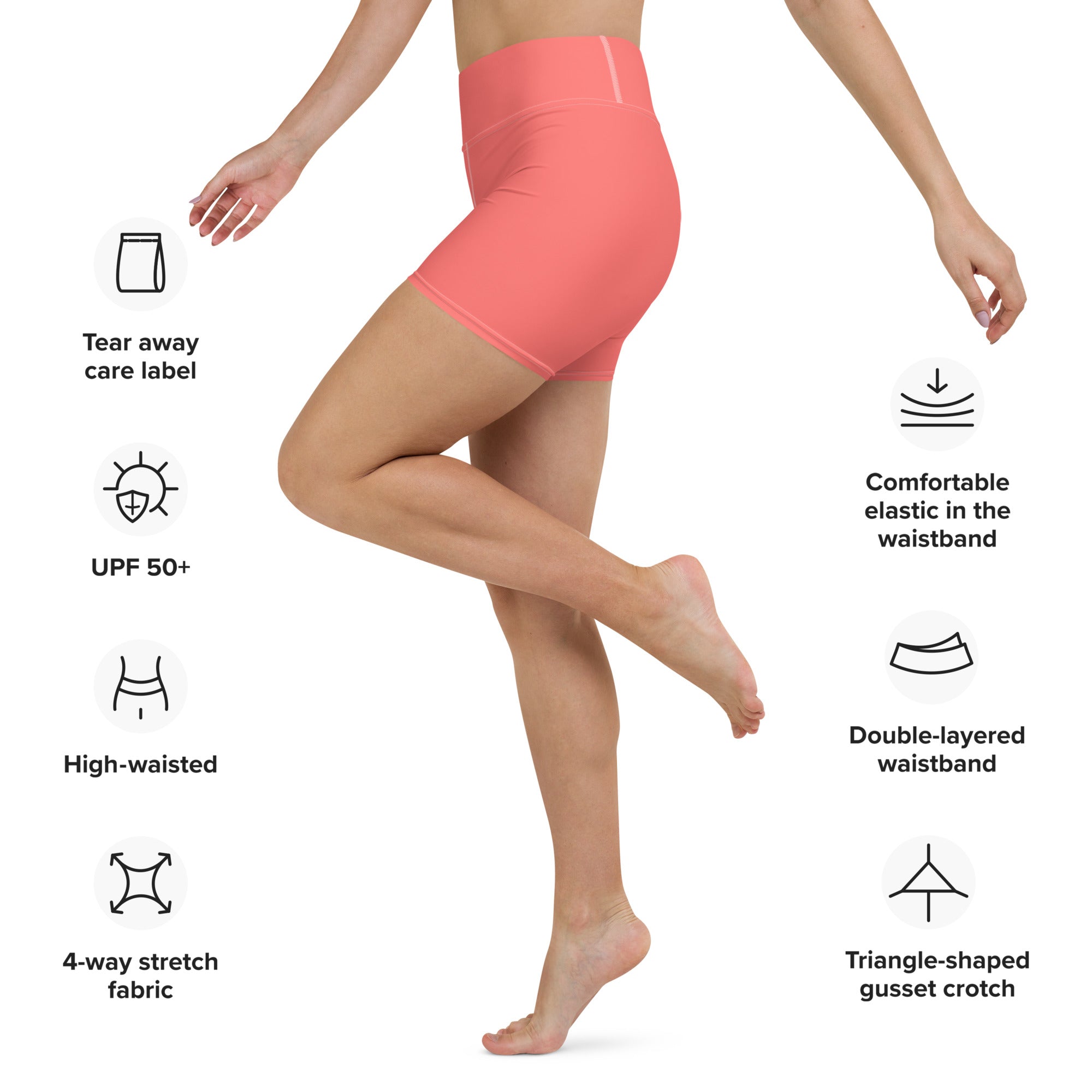 Yoga Shorts- Coral
