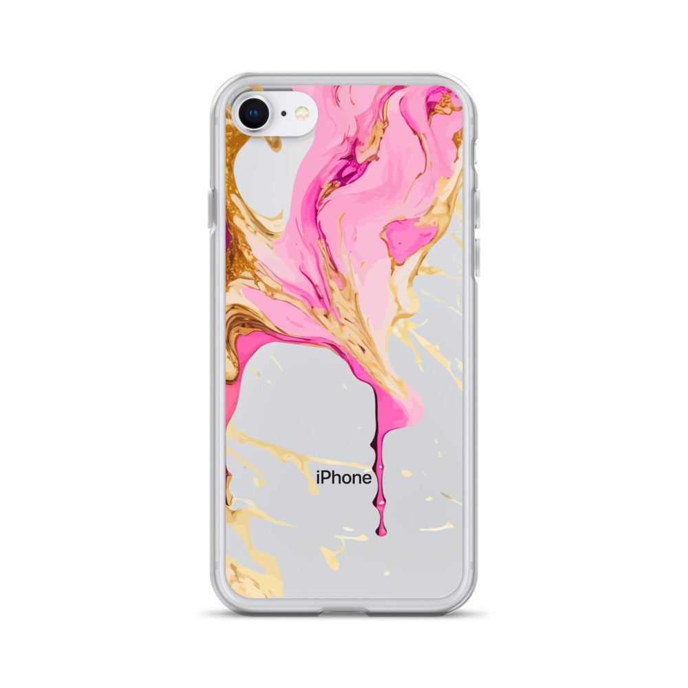 Clear Case for iPhone® - Alchohol Ink Design II - Klip Clop