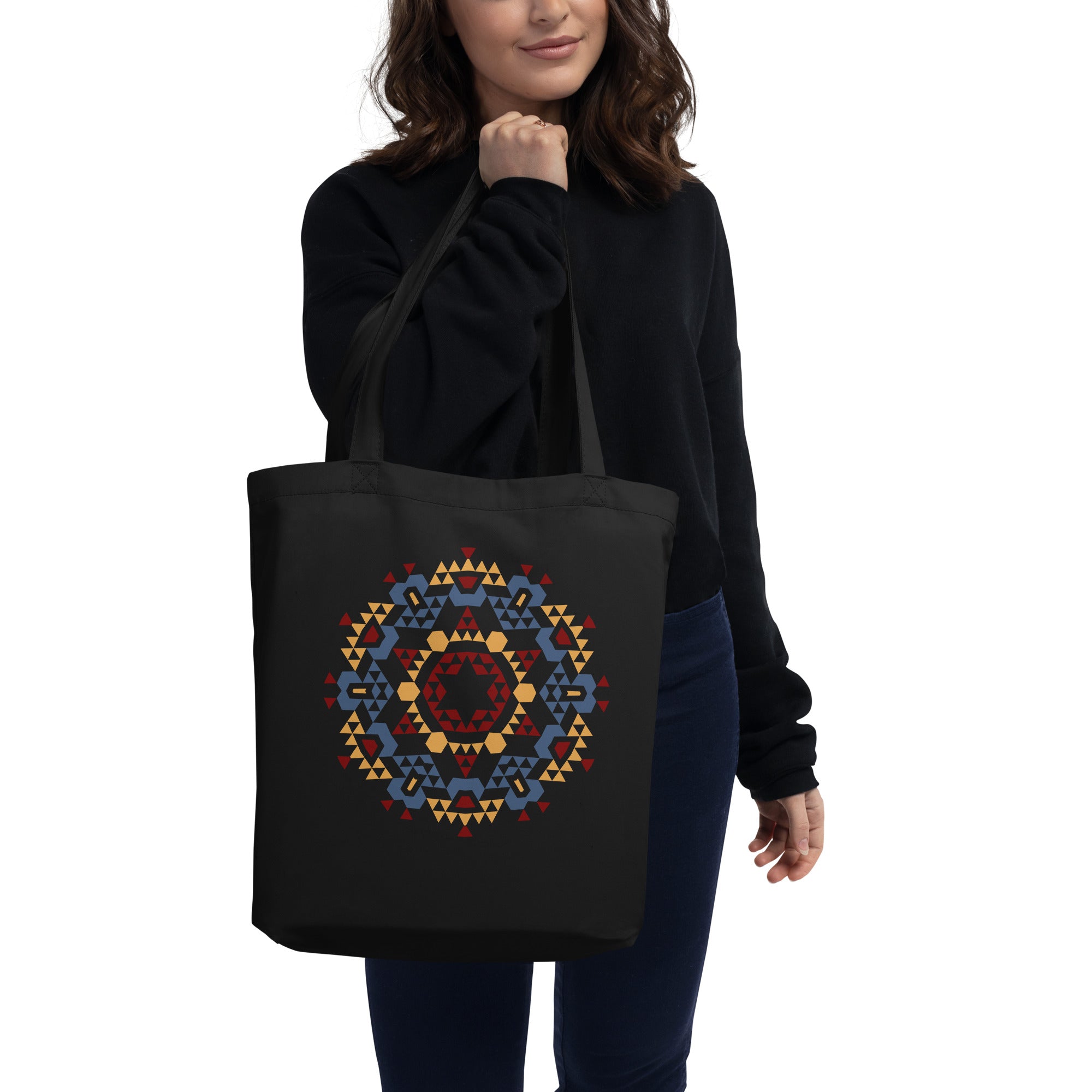 Eco Tote Bag- Aztec Orange and Red
