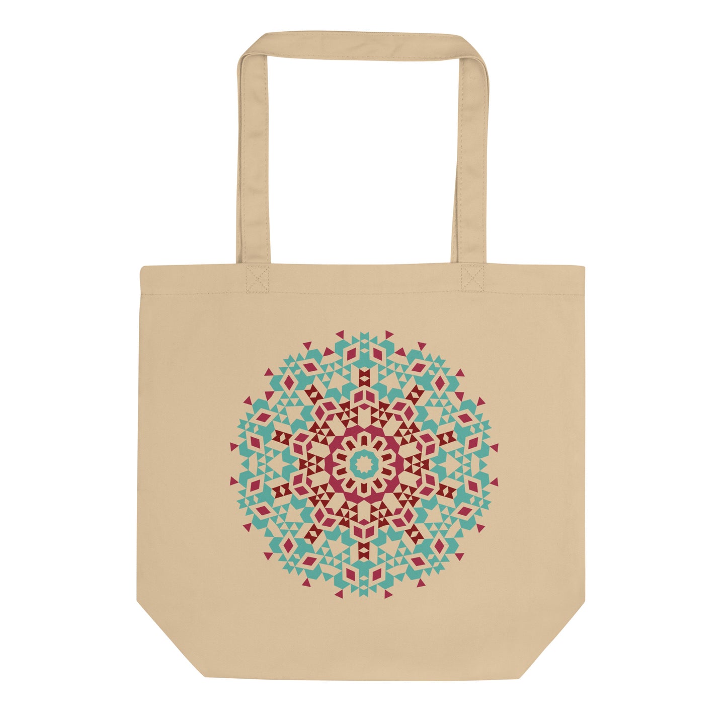 Eco Tote Bag- Aztec Green and Red
