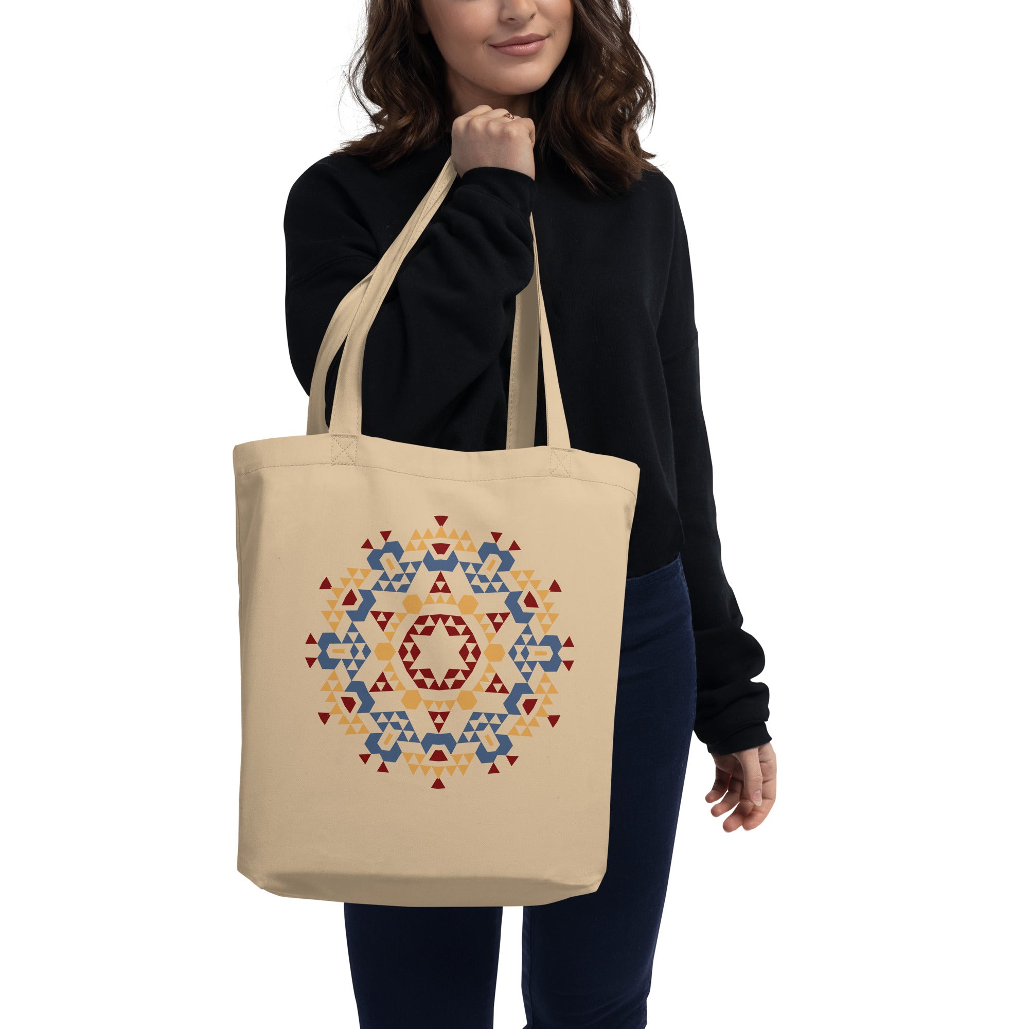 Eco Tote Bag- Aztec Orange and Red