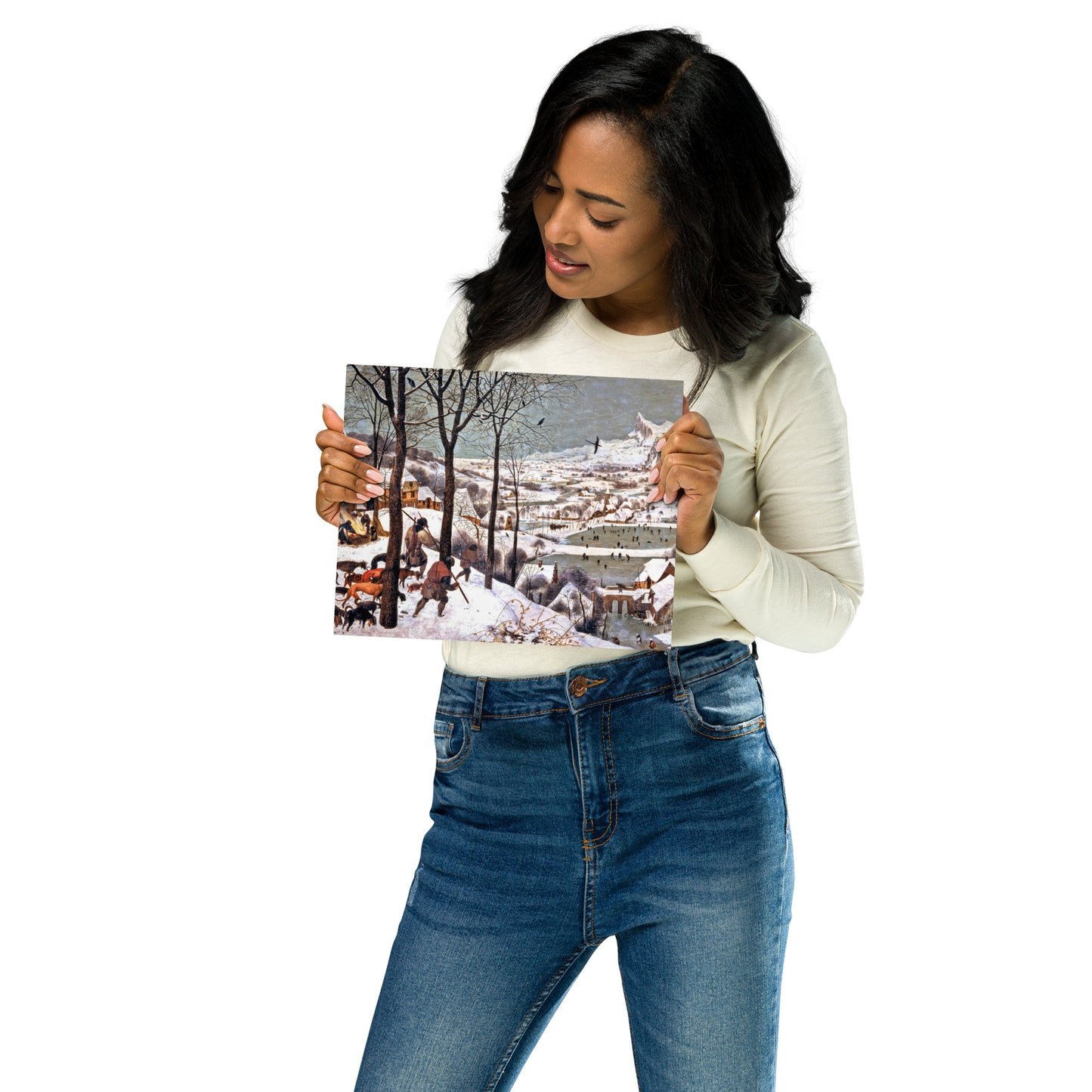 Metal prints-Pieter Bruegel The Elder-Flemish 1525 - 1569-Hunters in the Snow