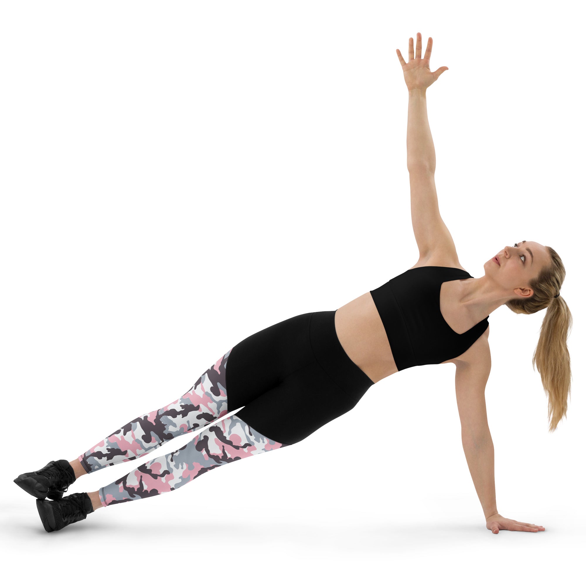 Sports Leggings- Camo Light Pink