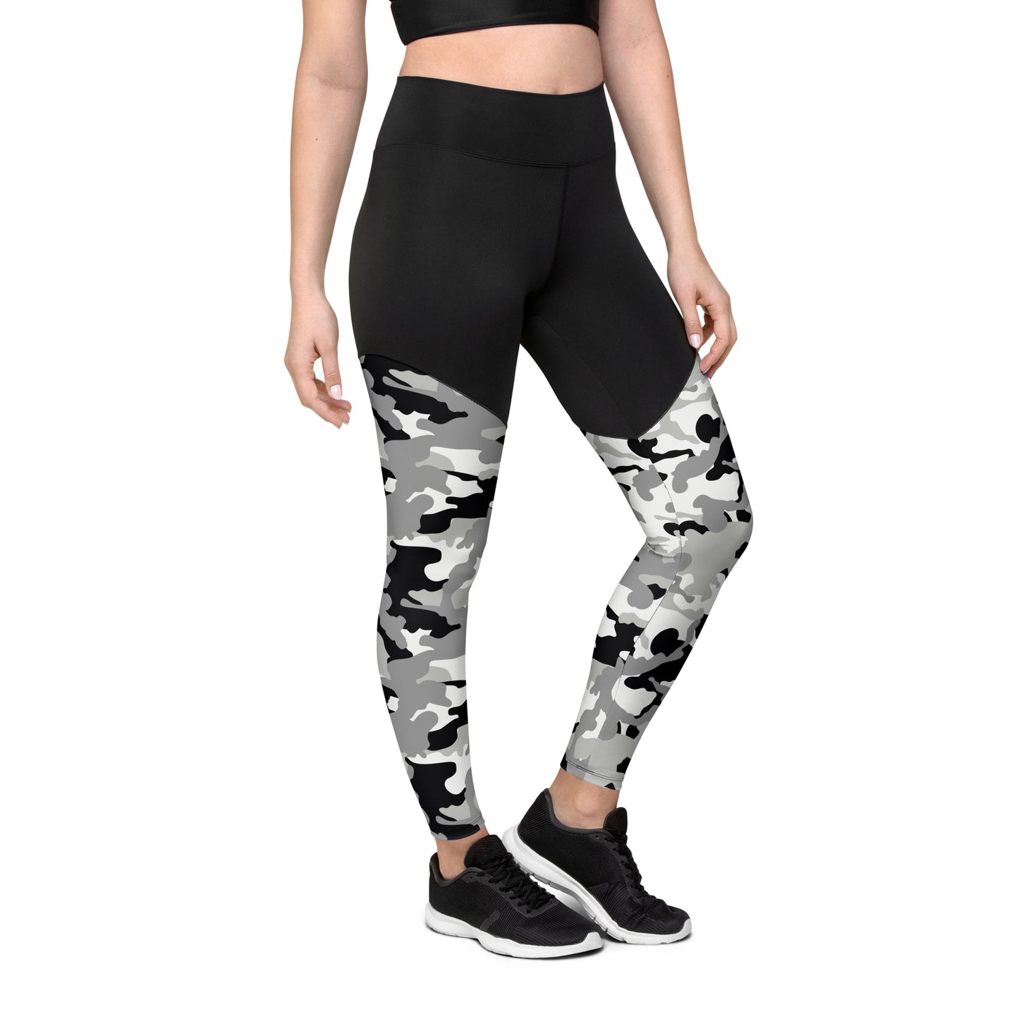 Sports Leggings- Camo Black