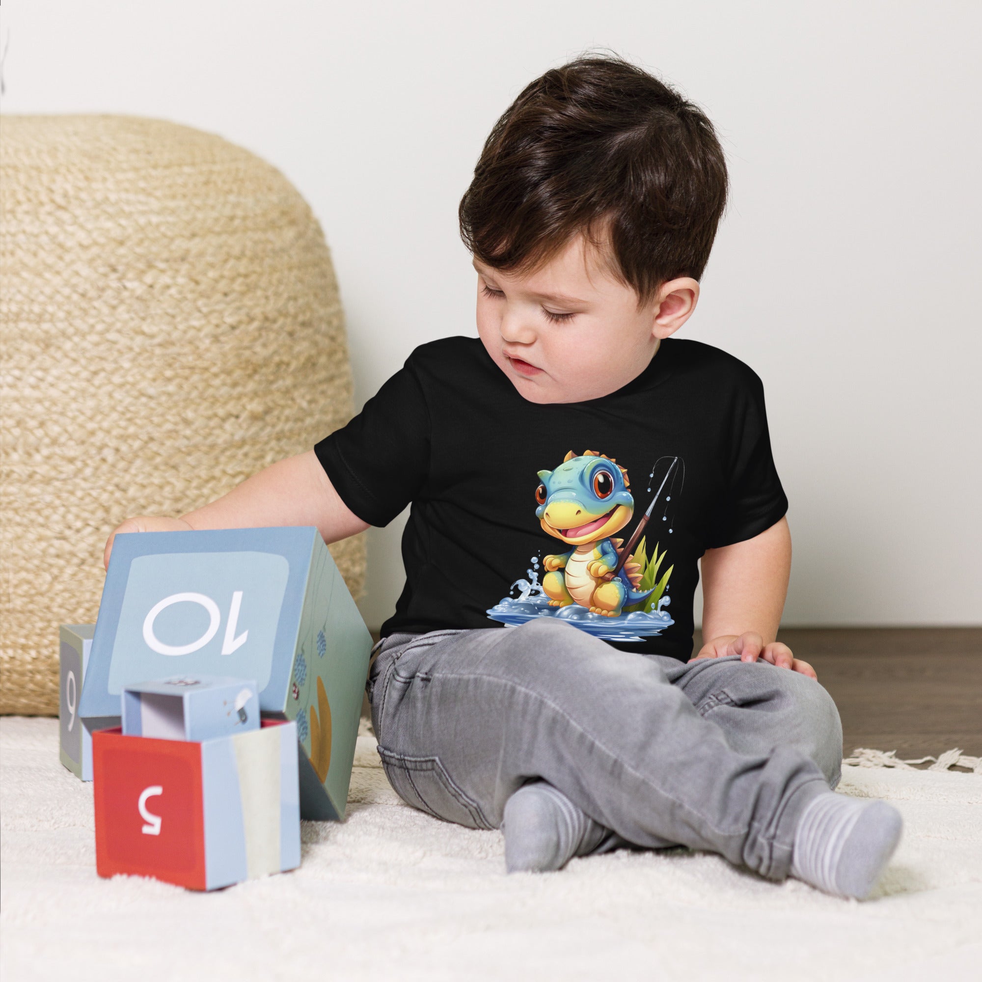 Toddler Short Sleeve Tee- Cute Dinosaur