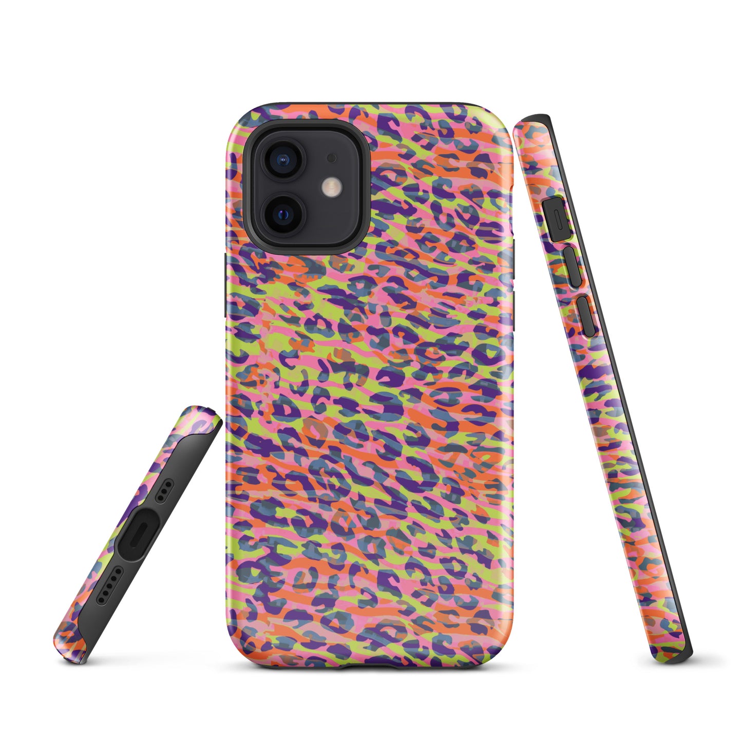 Tough Case for iPhone®- Zebra and Leopard Print Orange with Yellow