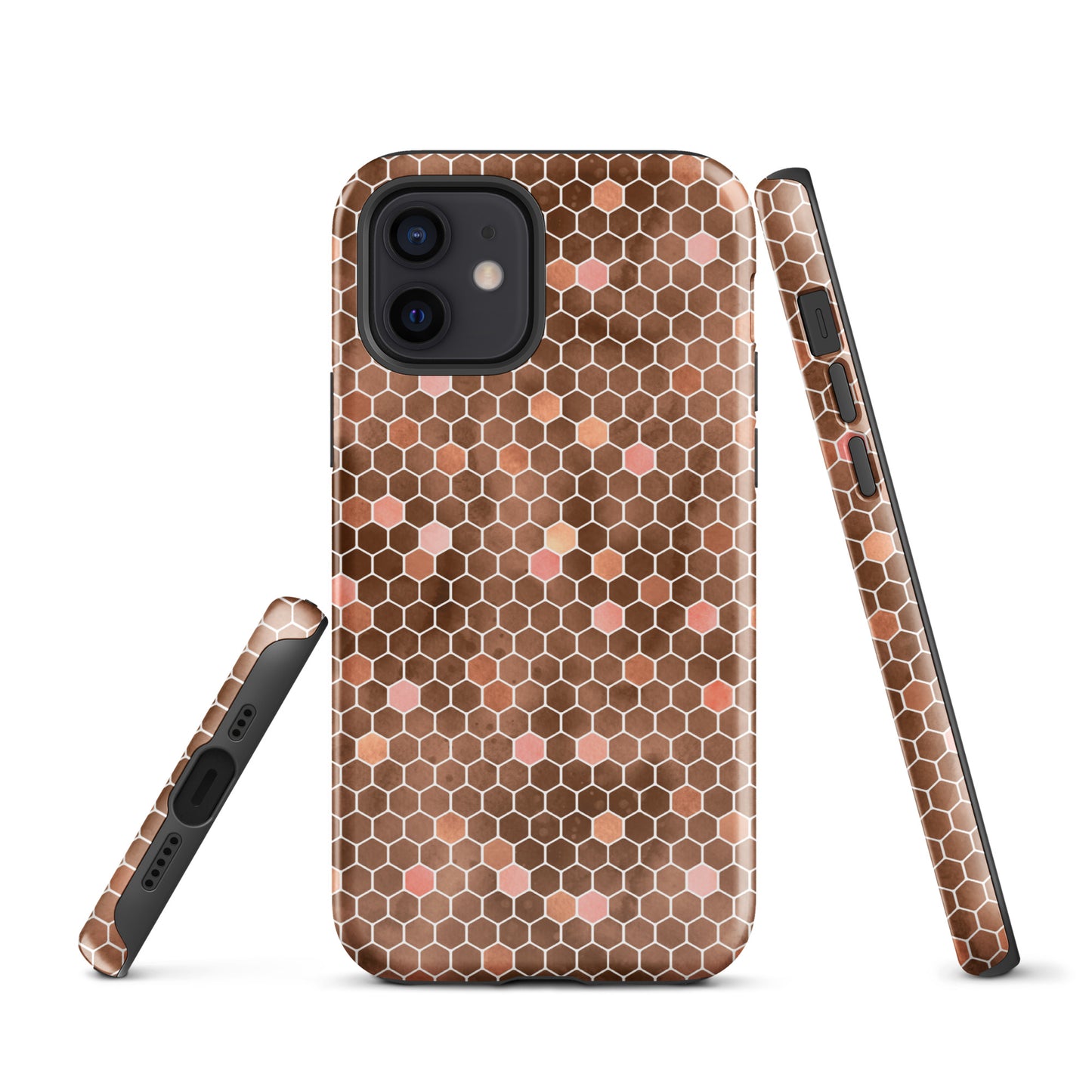Tough Case for iPhone®- Honeycomb Brown