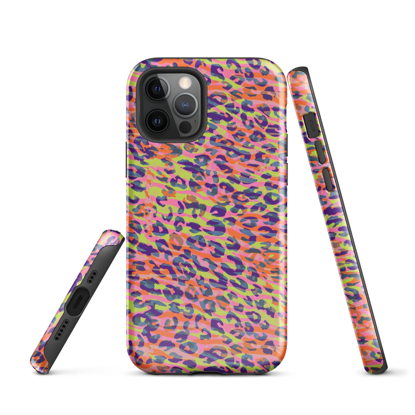 Tough Case for iPhone®- Zebra and Leopard Print Orange with Yellow