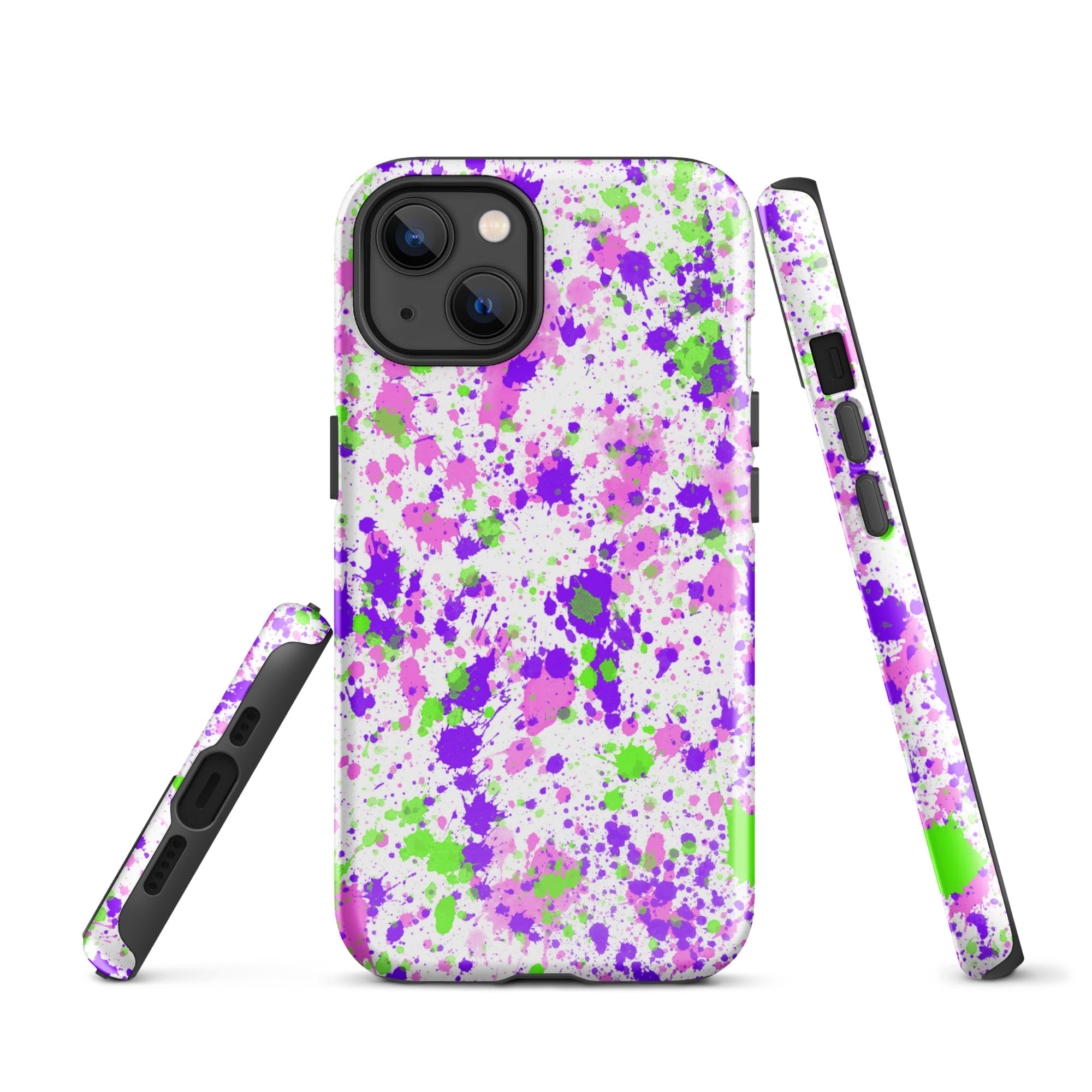 Tough Case for iPhone®- Paint Splatter Purple