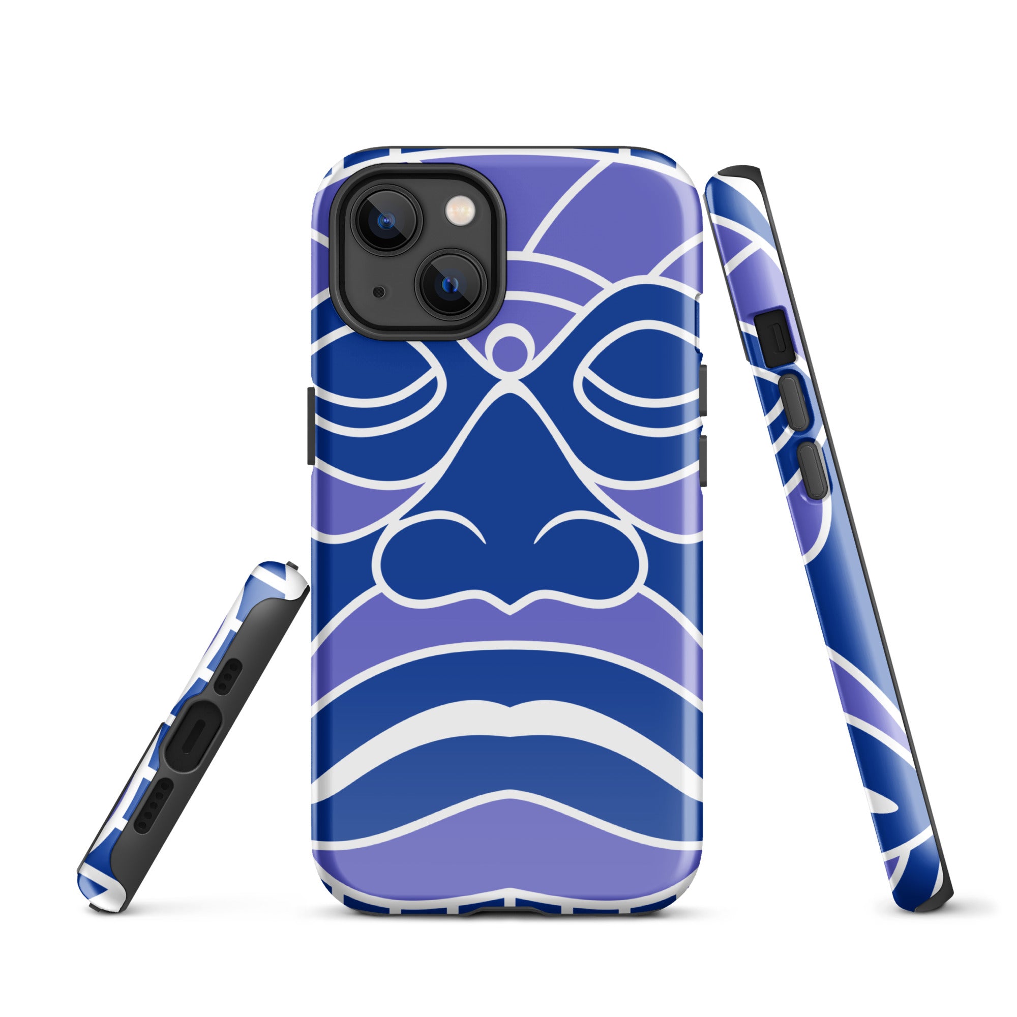 Tough Case for iPhone®- Totem Mask Blue