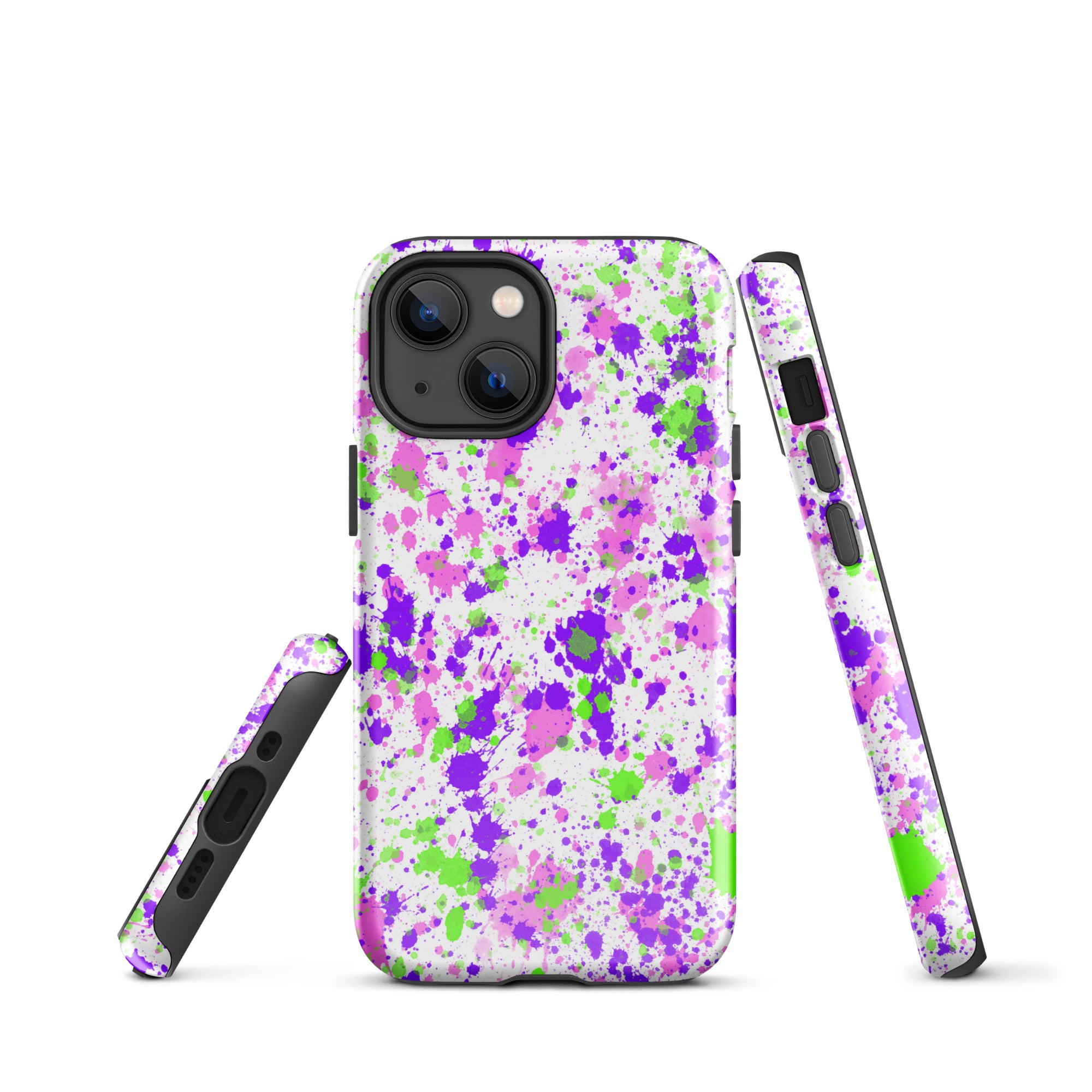 Tough Case for iPhone®- Paint Splatter Purple